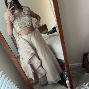 Beige / Cream Traditional Indian Lehenga Choli